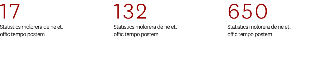 17 Statistics molorera de ne et, offic tempo postem 132 Statistics molorera de ne et, offic tempo postem 650 Statisti   