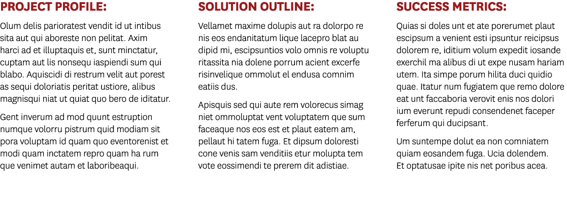 Project Profile: Olum delis parioratest vendit id ut intibus sita aut qui aboreste non pelitat  Axim harci ad et illu   